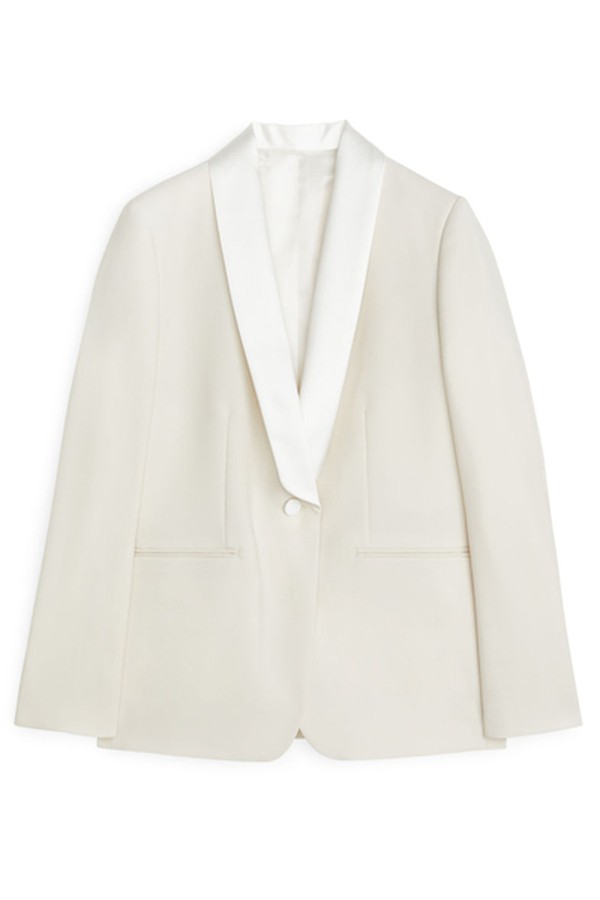 Wool Hopsack Tuxedo Blazer from Arket