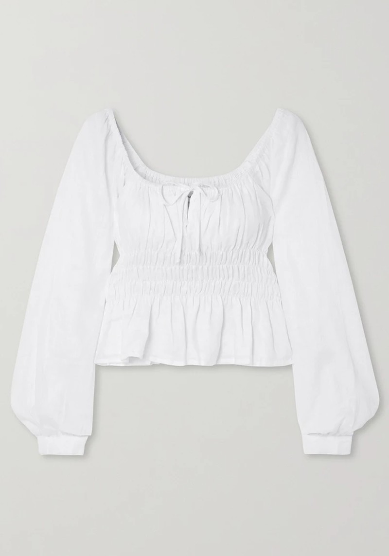 Bellano Shirred Linen Top from Faithfull The Brand