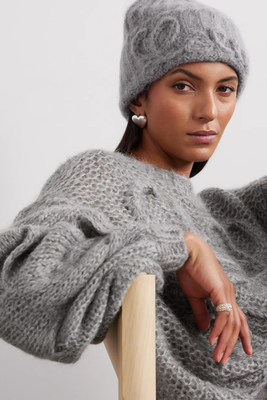 Embroidered Ribbed Mohair Blend Beanie, £350 | Loewe
