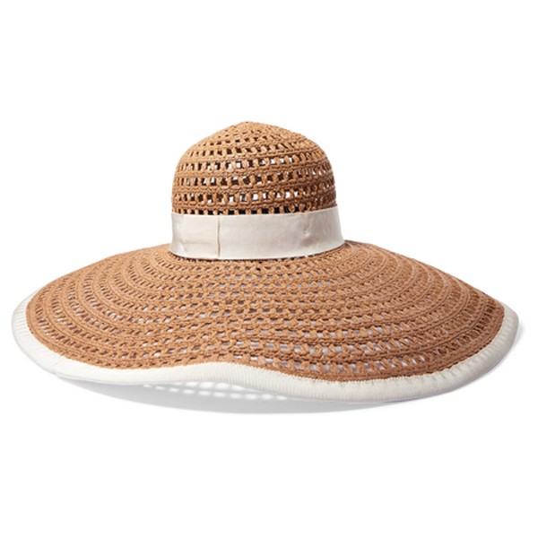 Sunny Grosgrain Woven Raffia Sunhat from Eugenia Kim