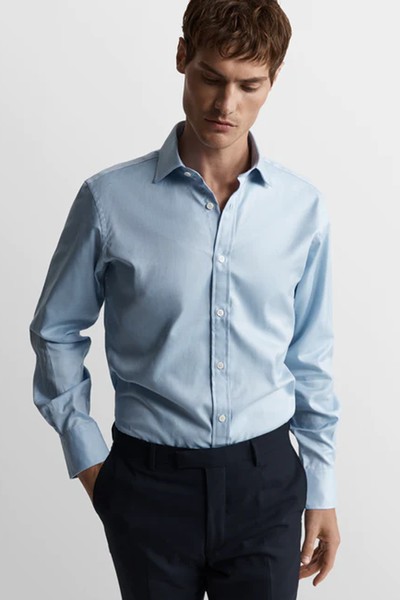 Twill Slim Fit Single Cuff Classic Collar Shirt from T.M. Lewin