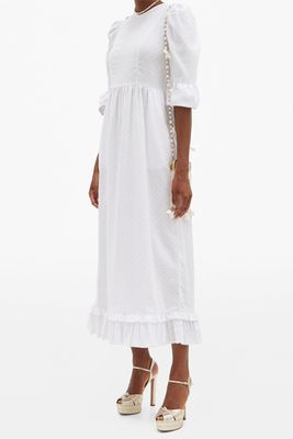 Ruffled Cotton Swiss-Dot Maxi Dress from Batsheva
