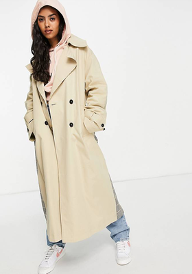 Check Spliced Trench Coat from ASOS Design
