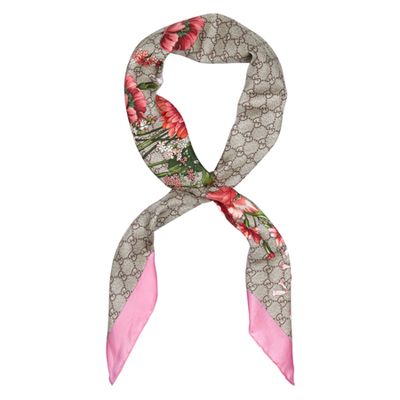 Bouquet Printed Silk Scarf from Gucci