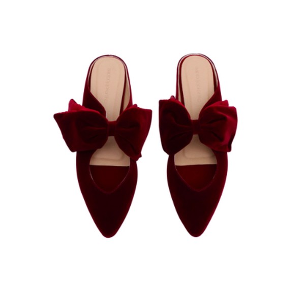 Magani Bow Lambskin And Velvet Mule from Saptodjojokartiko