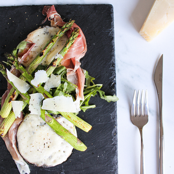 Melting Mushrooms With Asparagus & Parma Ham