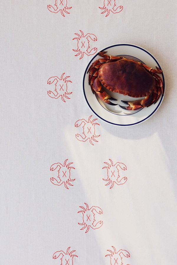 Embroidery-Motif Linen-Blend Tablecloth from H&M