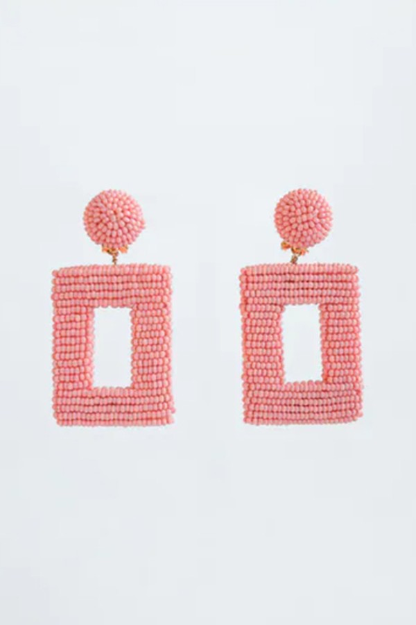 Beaded Square Earrings from Zara