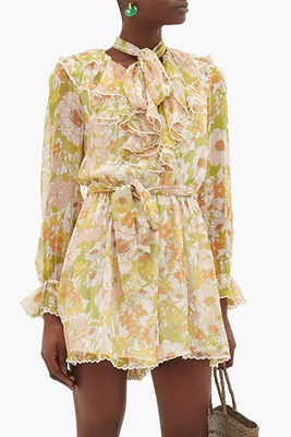 Super Eight Floral-Print Silk Playsuit from Zimmermann
