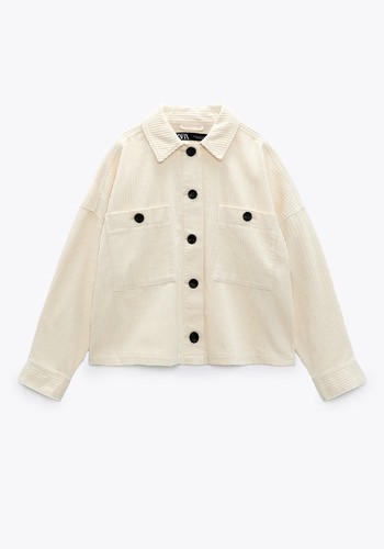 Cropped Corduroy Overshirt from Zara