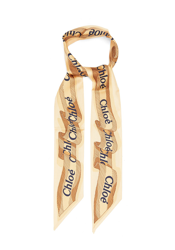 Charlie Woody Logo-Print Silk-Twill Scarf from Chloé