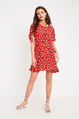 Daphne Red Floral Mini Dress from Faithfull The Brand