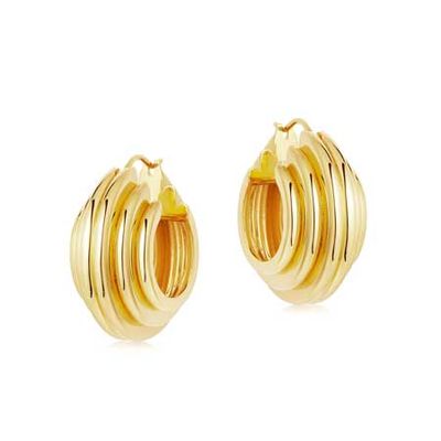 Lucy Williams Gold Medium Chunky Ridge Hoops from Missoma