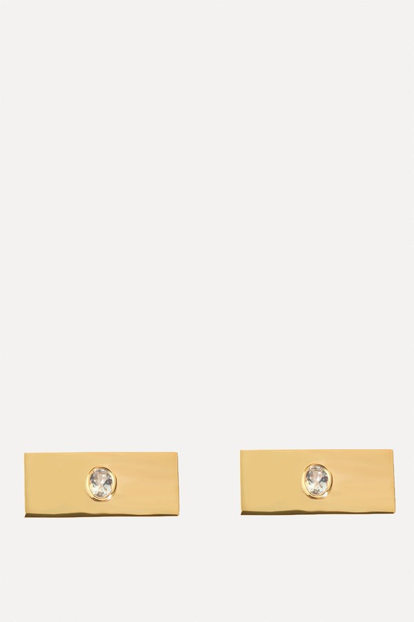 Micha Gold Rectangle Earrings