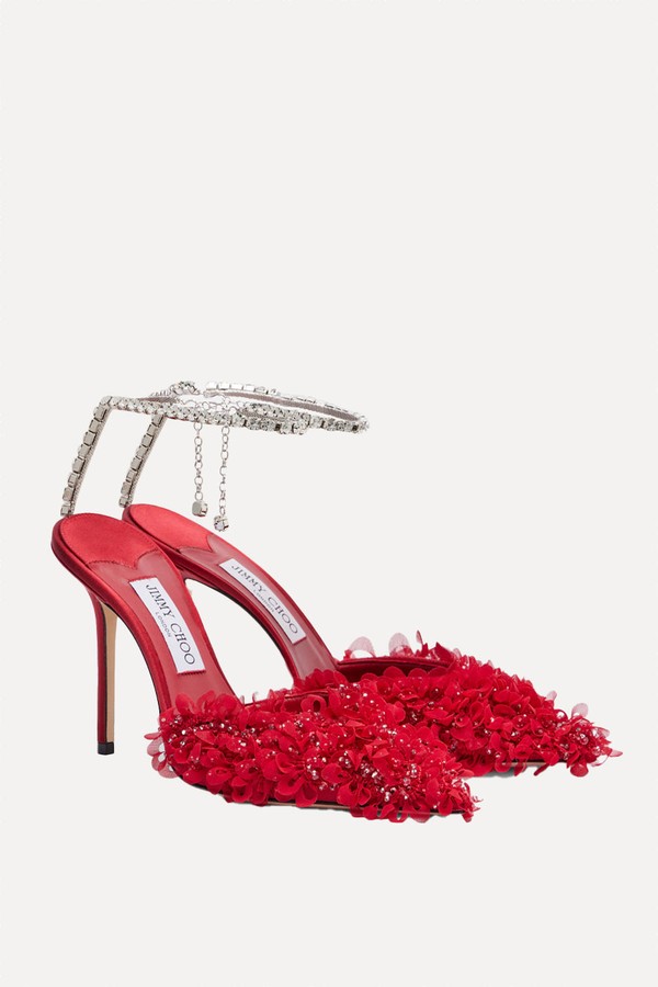 Saeda 100 Embellished Mesh Pumps from Jimmy Choo