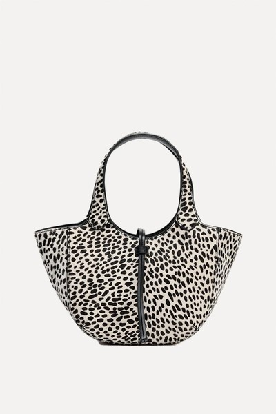 Leather Animal Print Mini Shopper Bag