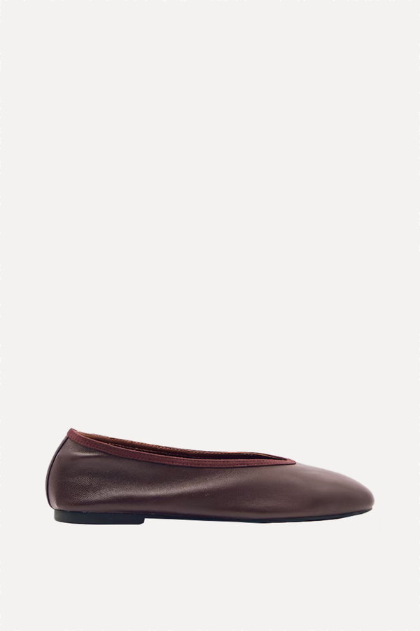 Dina Nappa Leather Ballet Flats from REISS