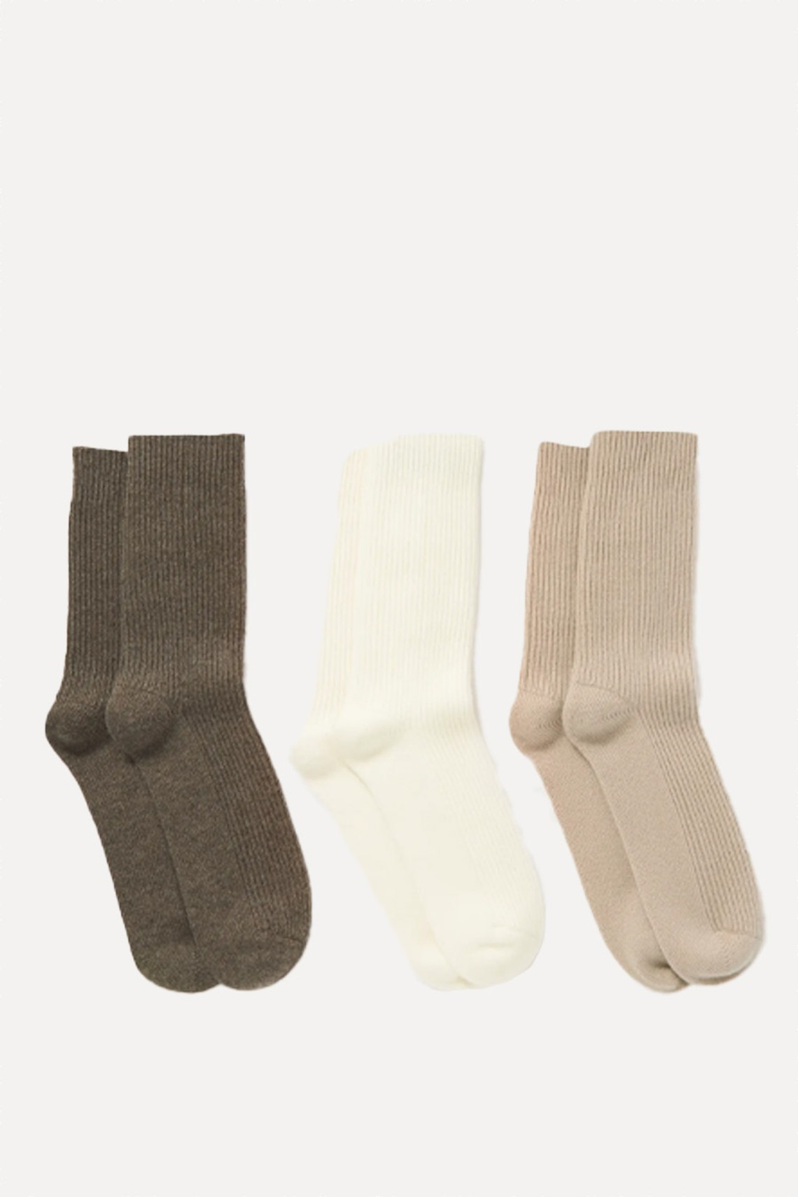 Set Of Three Lucia Ribbed Cashmere Socks from ARCH4