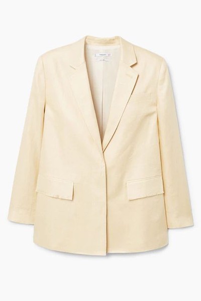 Linen Blend Jacket from Mango