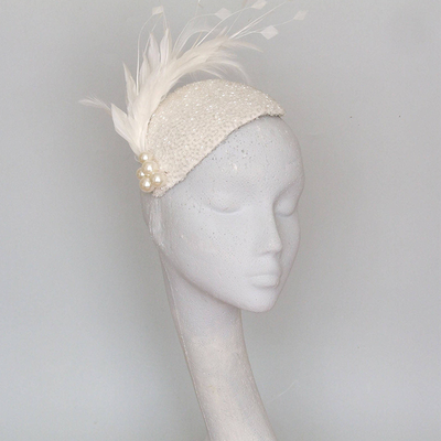 Beaded Wedding Headpiece from Cogg Millinery