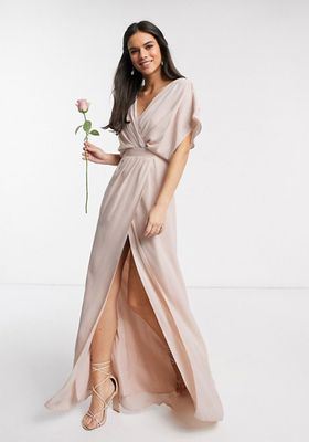 Bridesmaid Short Sleeved Cowl Front Maxi Dress from Asos Design