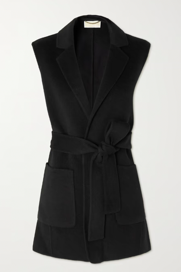 Belted Wool-Blend Felt Vest from Michael Kors