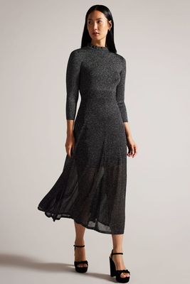 Kannie Metallic Knitted Maxi Dress