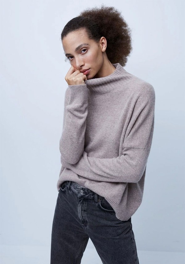 Jeanie Cashmere High Neck Jumper