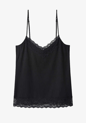 Eco Perfect Lace-Trim Cami from The White Company