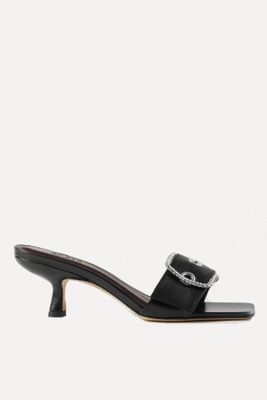 Davina Buckled Leather Mules from By Far