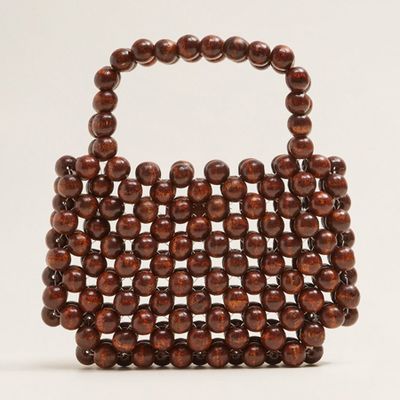 Beaded Wood Handbag from Mango