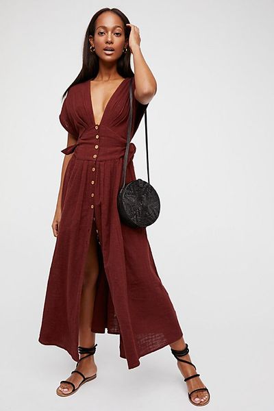 Jacinta Midi Dress In Chesnut Tree