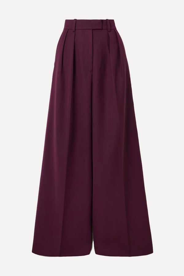 Lou Pleated Woven Wide-Leg Pants from Anine Bing
