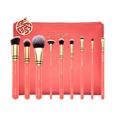 Coral Shine Brush Set from Zoeva