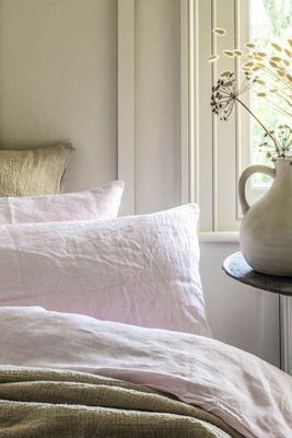 Blush Pink Linen Duvet Cover from Piglet In Bed