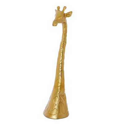 Gold Tone Decorative Giraffe Head 66x13cm