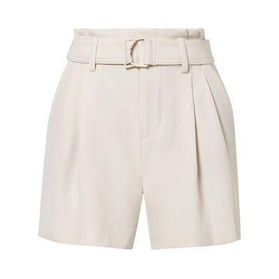 Belted Pleated Crepe Shorts from Vince