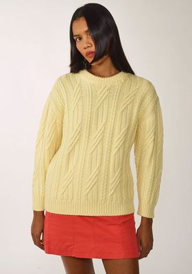 Yellow Organic Wool Cable Knit