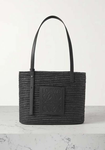 Jetson Leather-Trimmed Raffia Tote from Staud