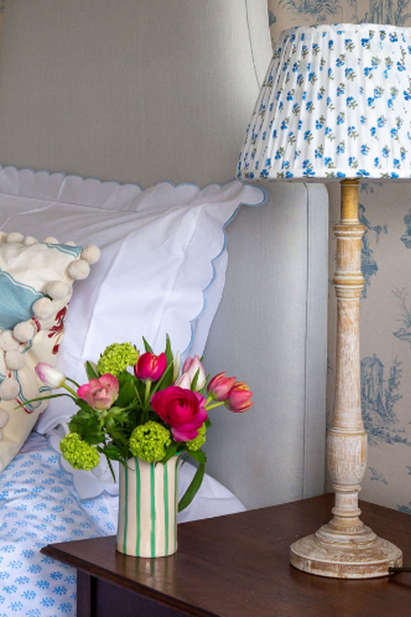 Blue Ditsy Pleated Cotton Lampshade, £85 | Sarah K