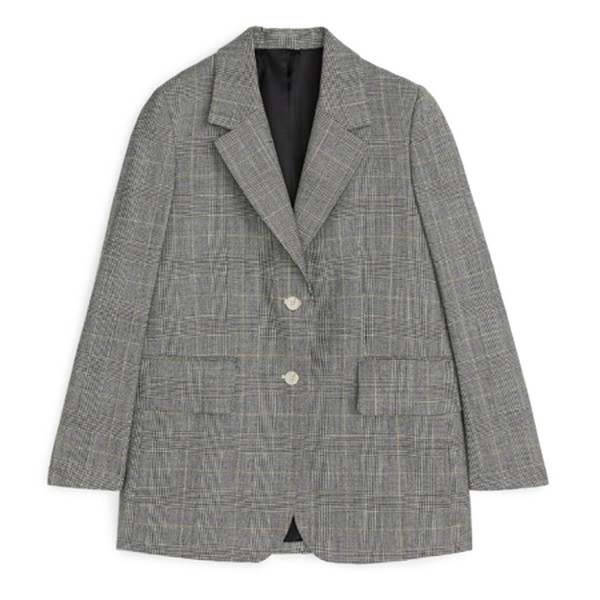 Checked Wool Blend Blazer from Arket