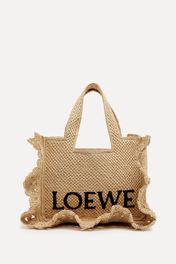 Font Ruffled Raffia Tote Bag from LOEWE X Paula's Ibiza