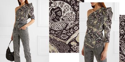 Carina Ruffled Printed One-sleeve Poplin Top, £225 | Isabel Marant Etoile