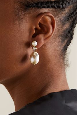 Gold-Plated, Crystal & Pearl Earrings from CompletedWorks