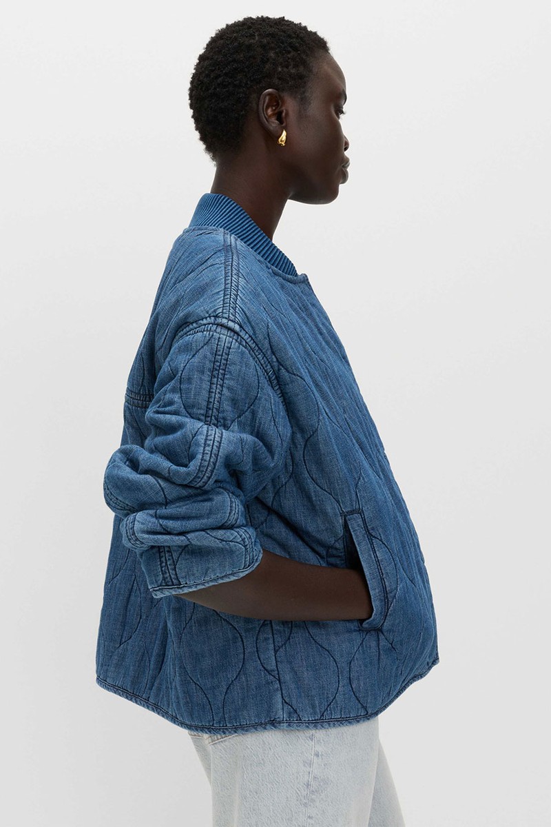 Pure Cotton Quilted Waisted Jacket