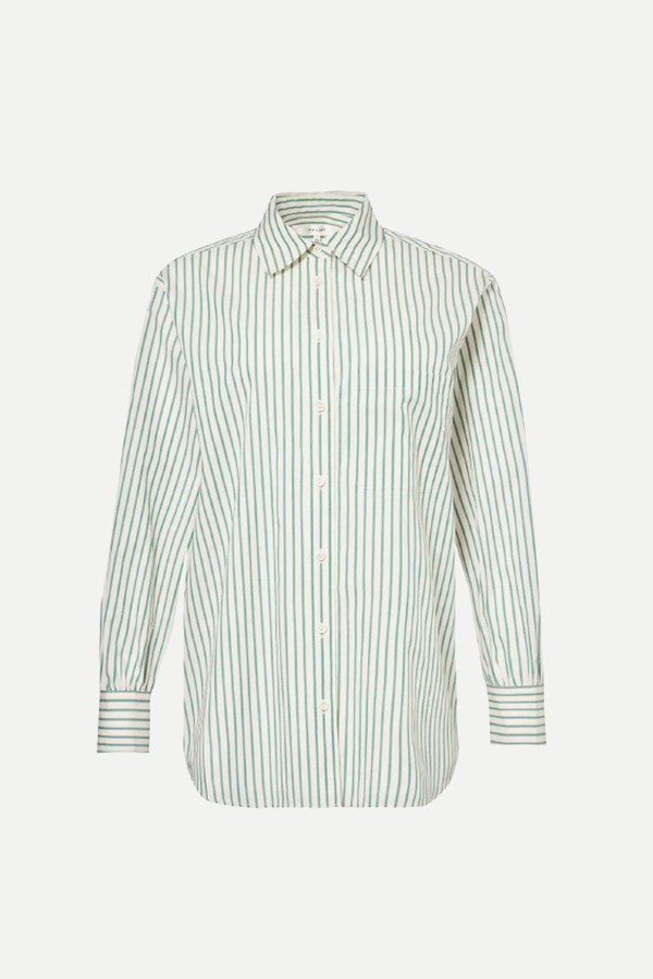 Stripe-Print Oversized Cotton Shirt from Frame