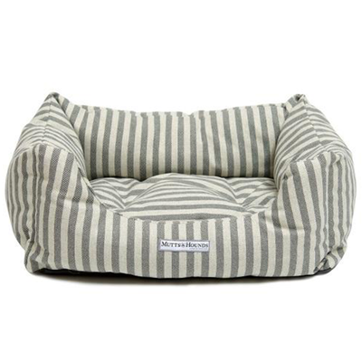 Flint Stripe Brushed Cotton Boxy Dog Bed
