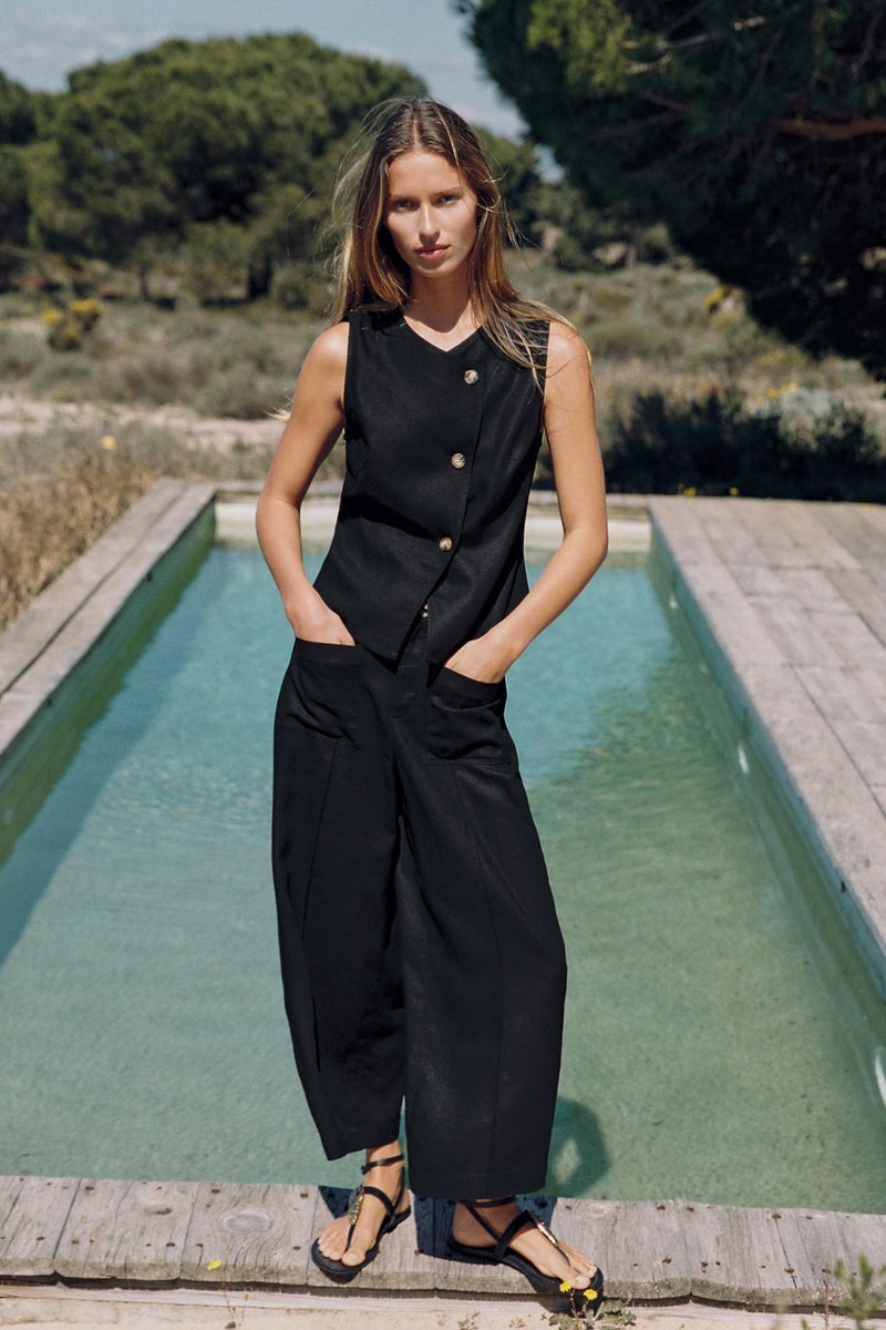 Linen Culottes With Belt