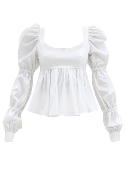 Roero Puff-Sleeved Cotton-Blend Top from Brock Collection
