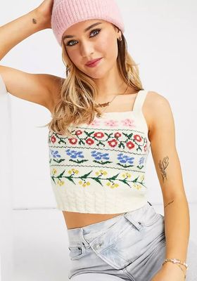 Floral Knit Top from Miss Selfridge
